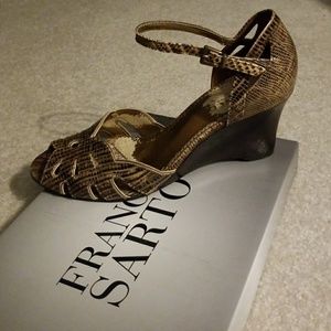Franco Sarto snakeskin pattern wedges